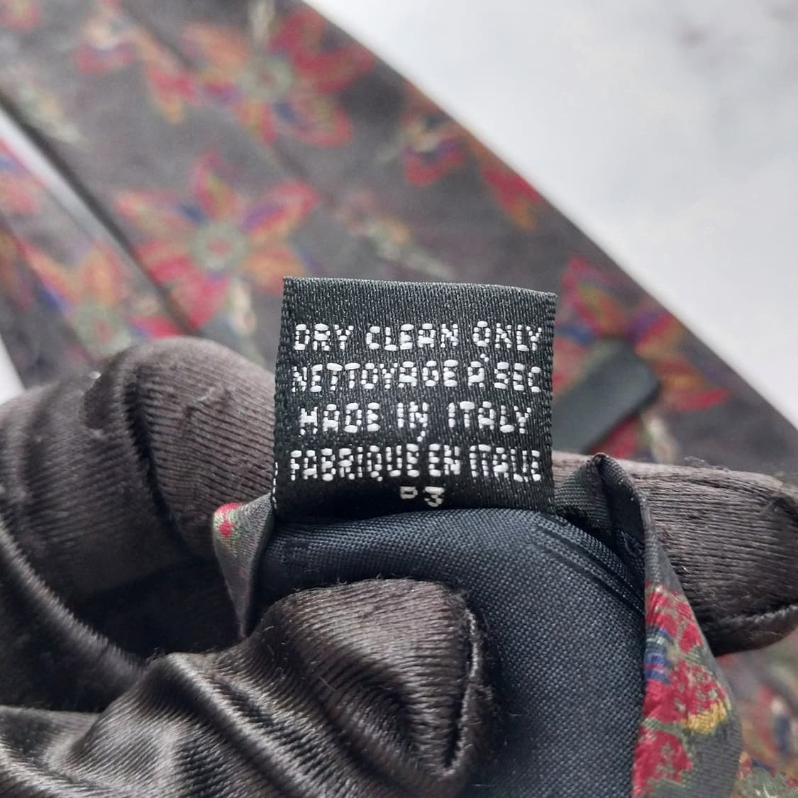 던힐 실크 다크그레이&브라운 아트 패턴 넥타이 9cm A+등급 K1456 상품이미지10