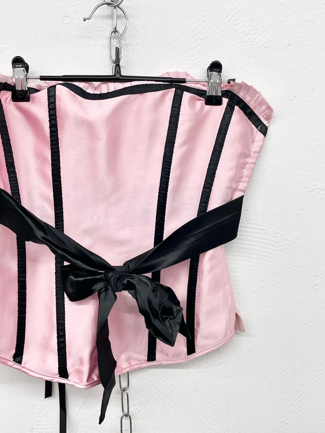 히메갸루 핑크 새틴 리본 코르셋 상품이미지5