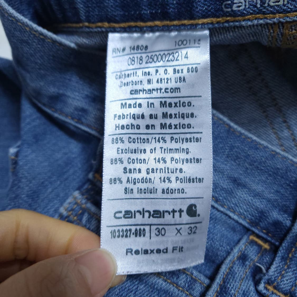 칼하트 릴렉스핏 워크바지 30인치 0227 뽀샤샤 상품이미지8