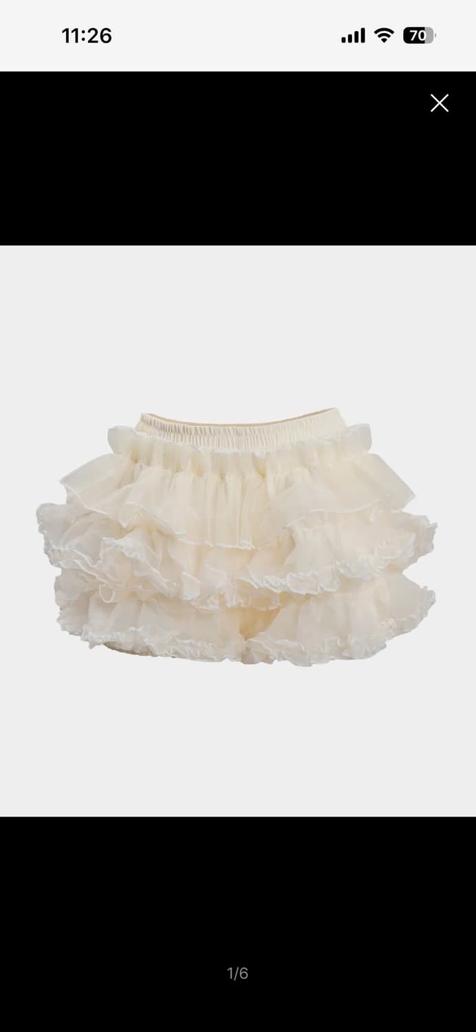 러프넥 튜튜 팬츠 스커트 크림 상품이미지1