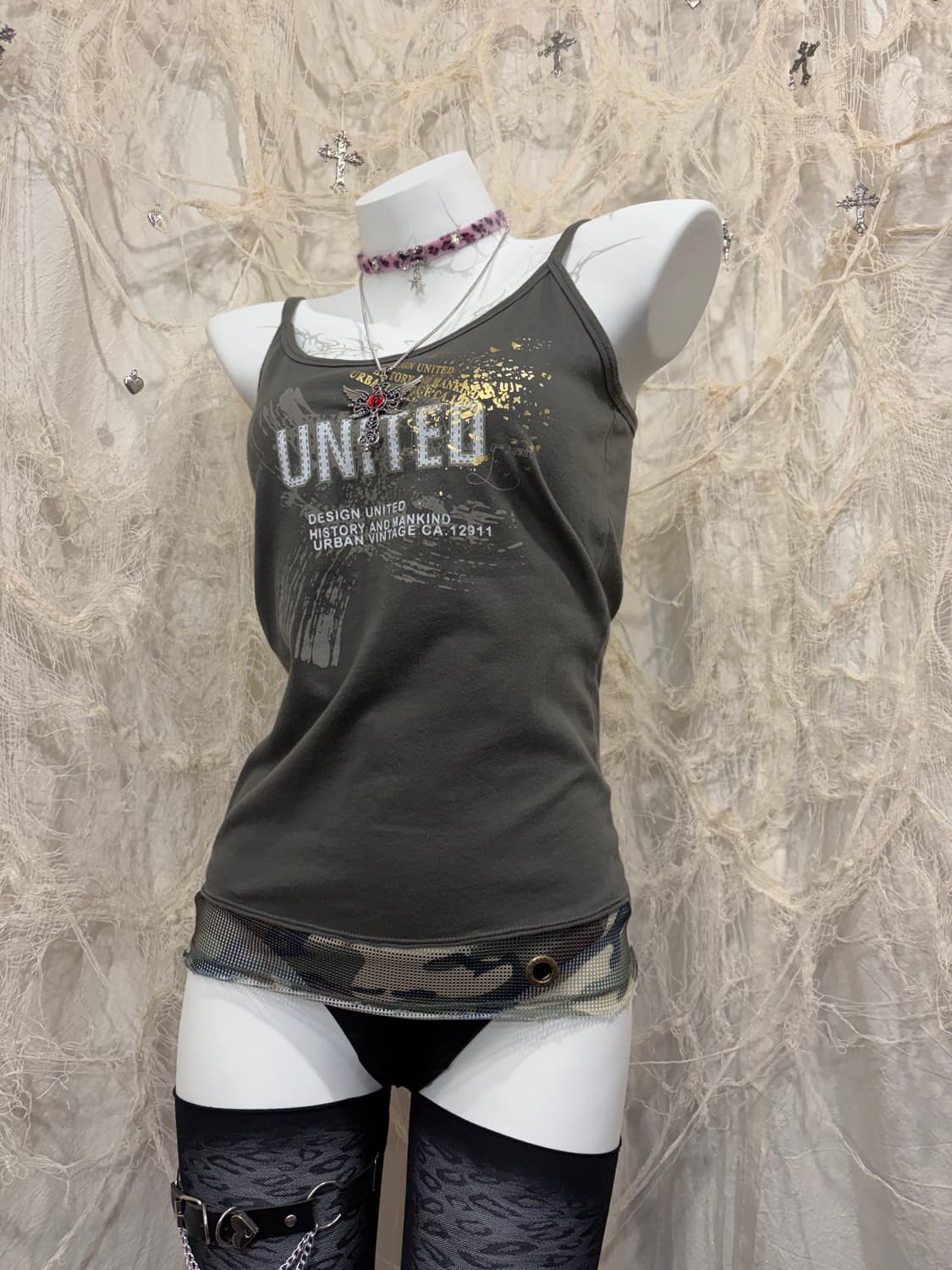 Grunge camo mesh sleeveless 상품이미지6