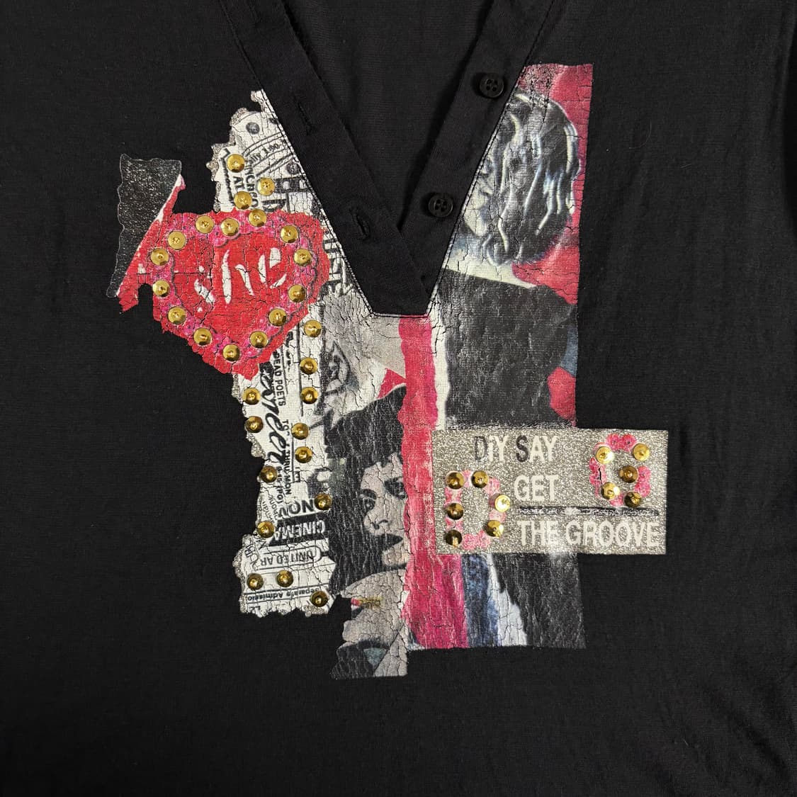 Dolce & Gabbana V-neck Graphic Tee Black 상품이미지9