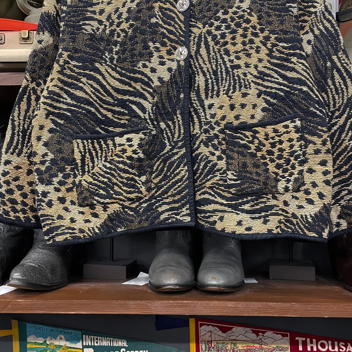 90s Jane Ashley 태피스트리 레오파드 애니멀 패턴 자켓 상품이미지5