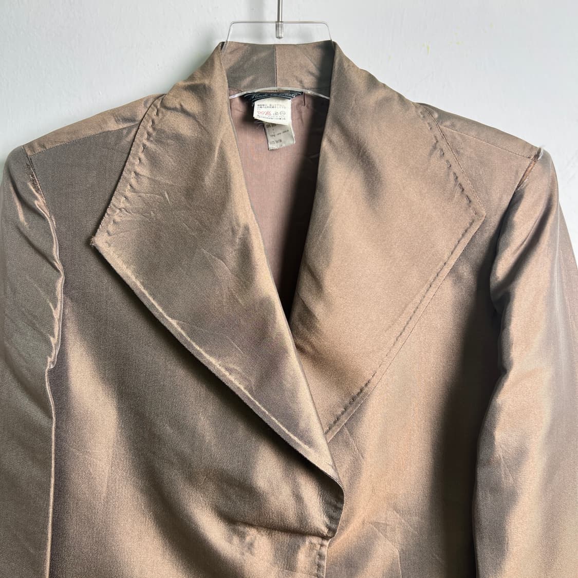지아니 베르사체 꾸뛰르 브라운 실크 새틴 블레이저 자켓 상품이미지4