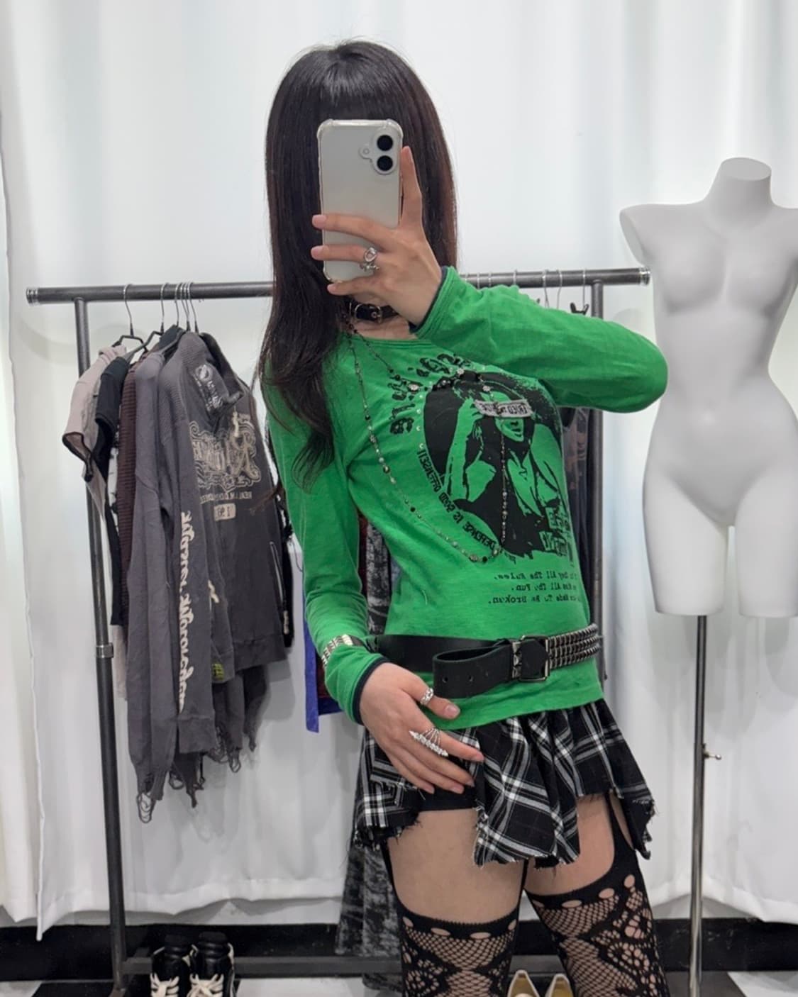 🎸그린 펑크 프린팅 롱슬리브🎸 상품이미지5