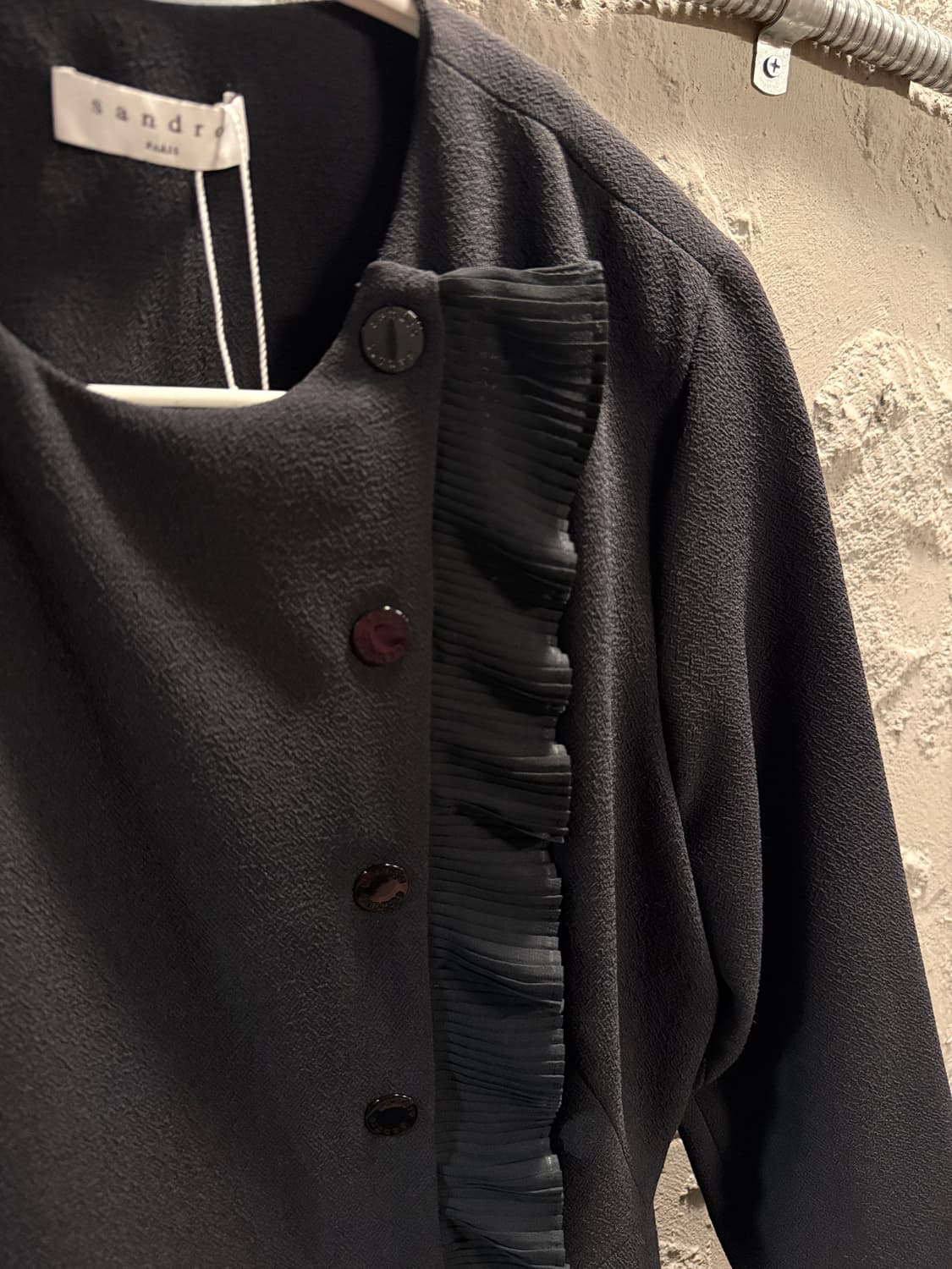 산드로 프릴 디테일 라운드넥 원피스 38 상품이미지3