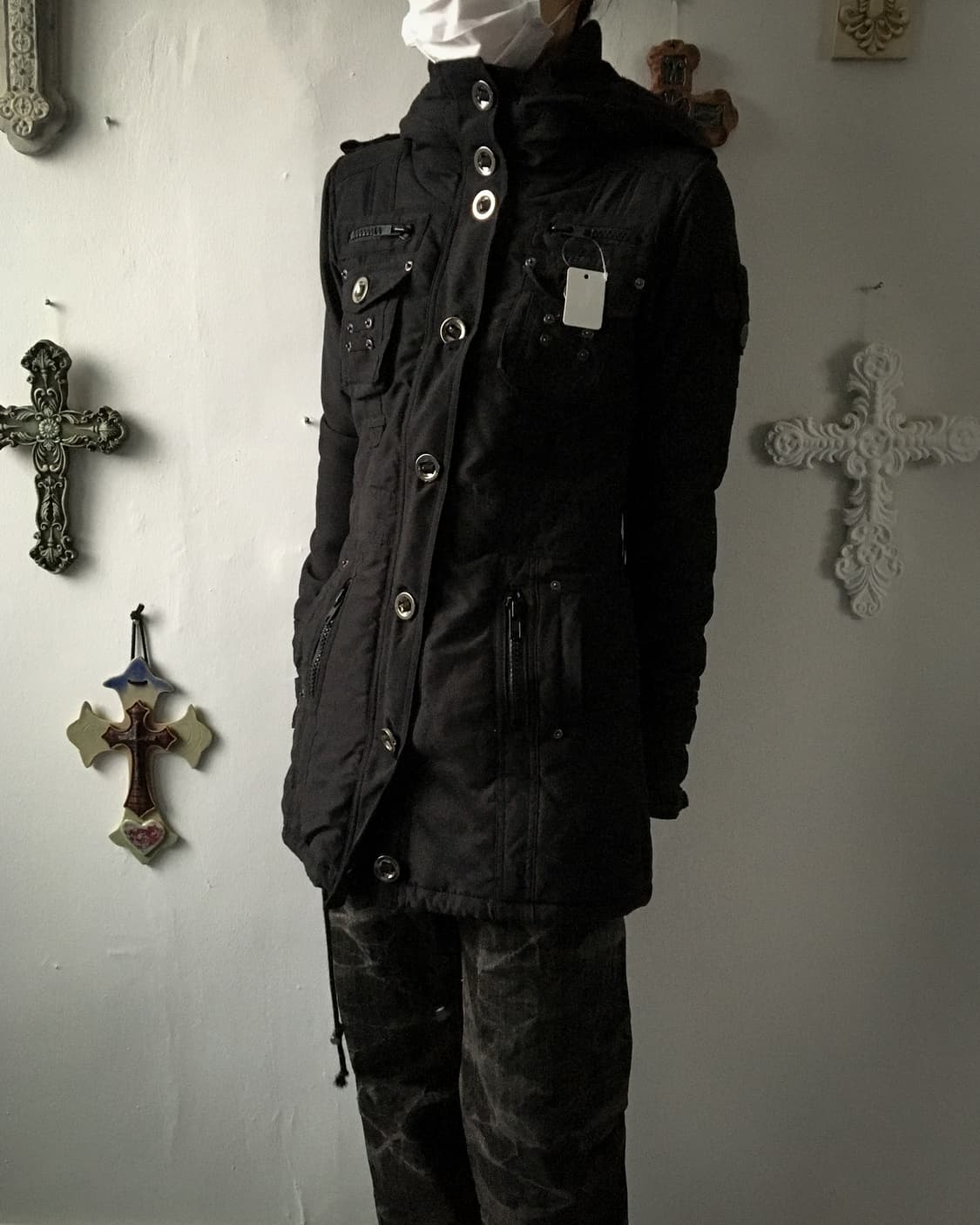 High neck padded belted jacket 상품이미지9