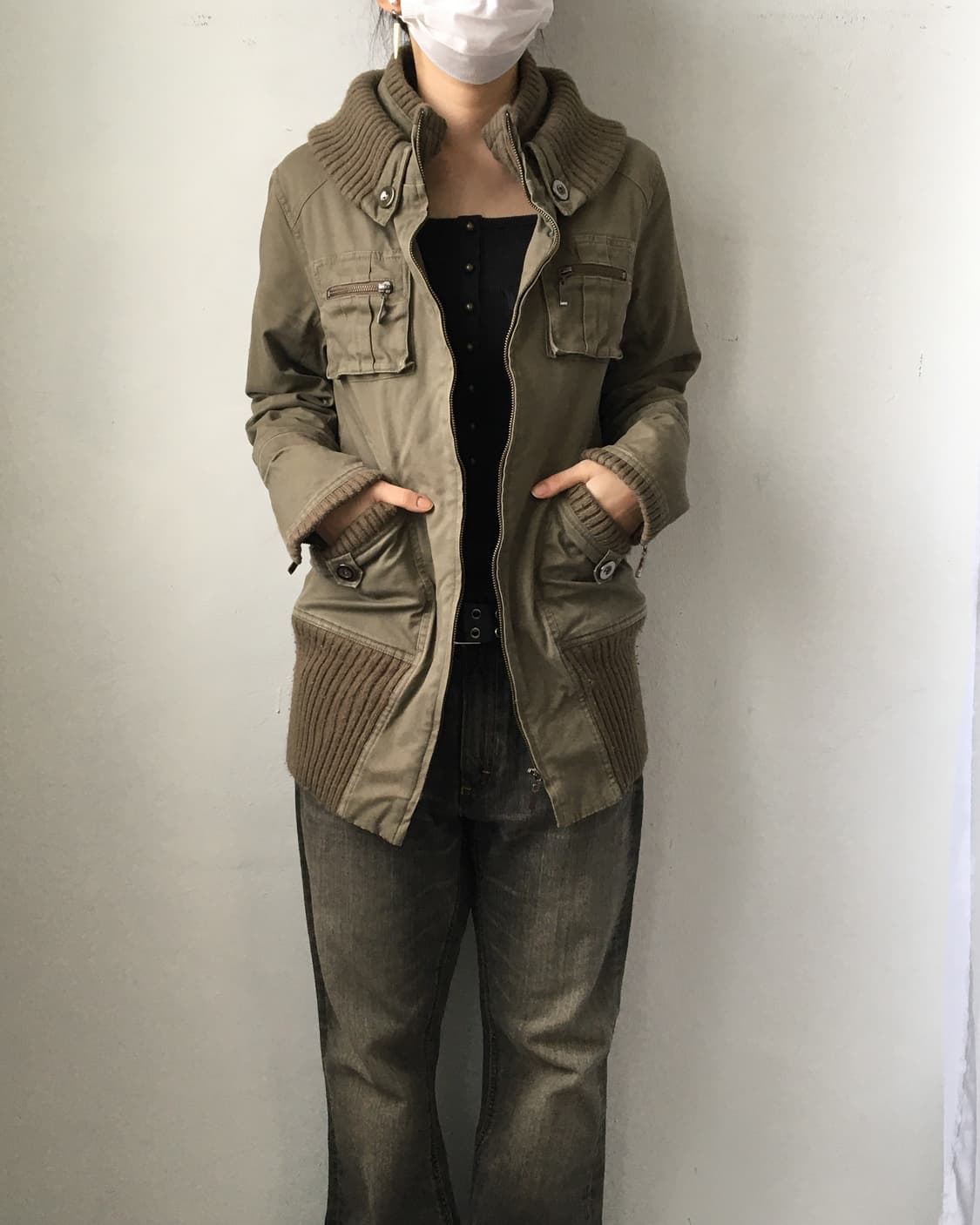 Ribbed point high neck jacket 상품이미지9