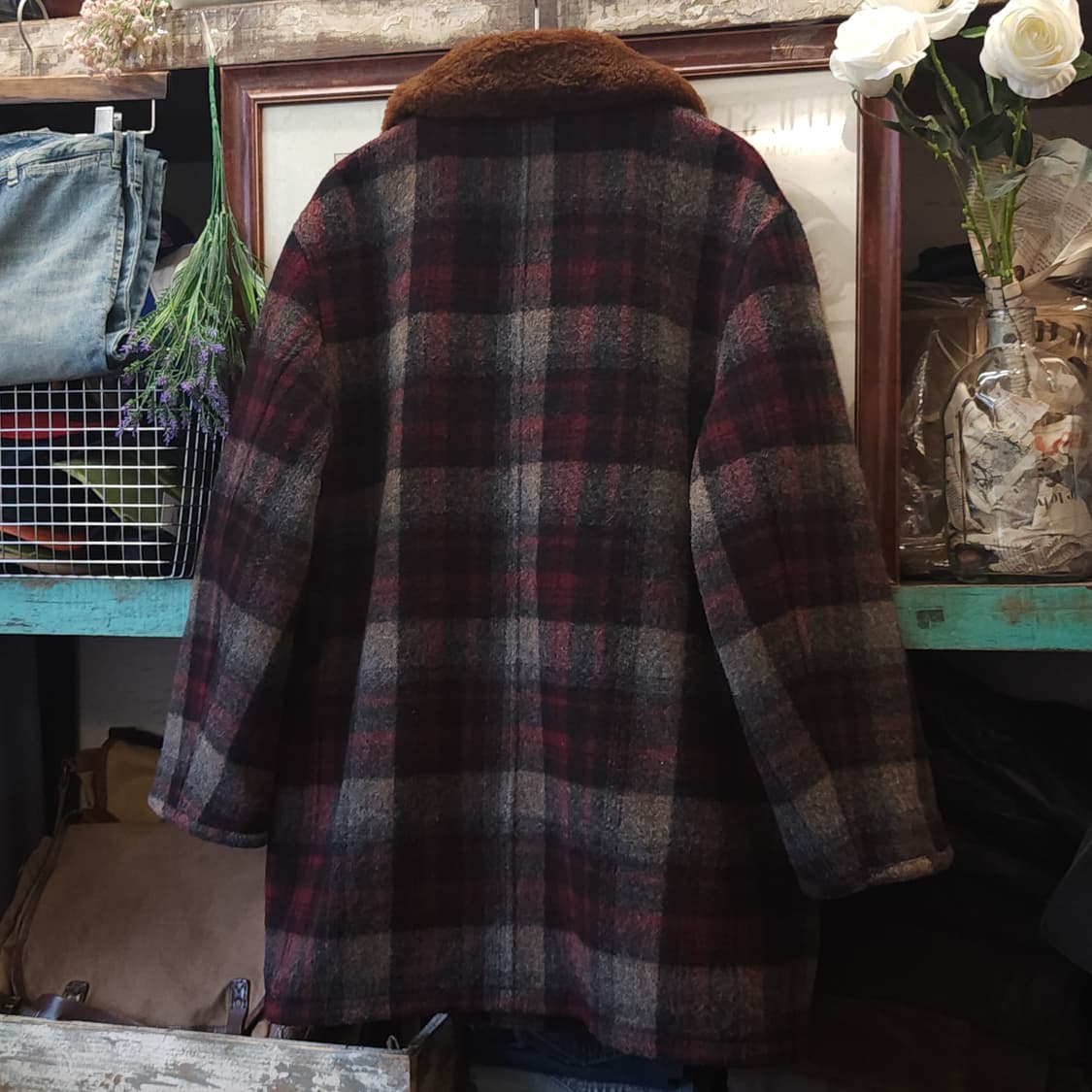 90s 폴로 랄프로렌 양털카라 헤비울 랜치코트 매키노 코트 지프코트 L 상품이미지3