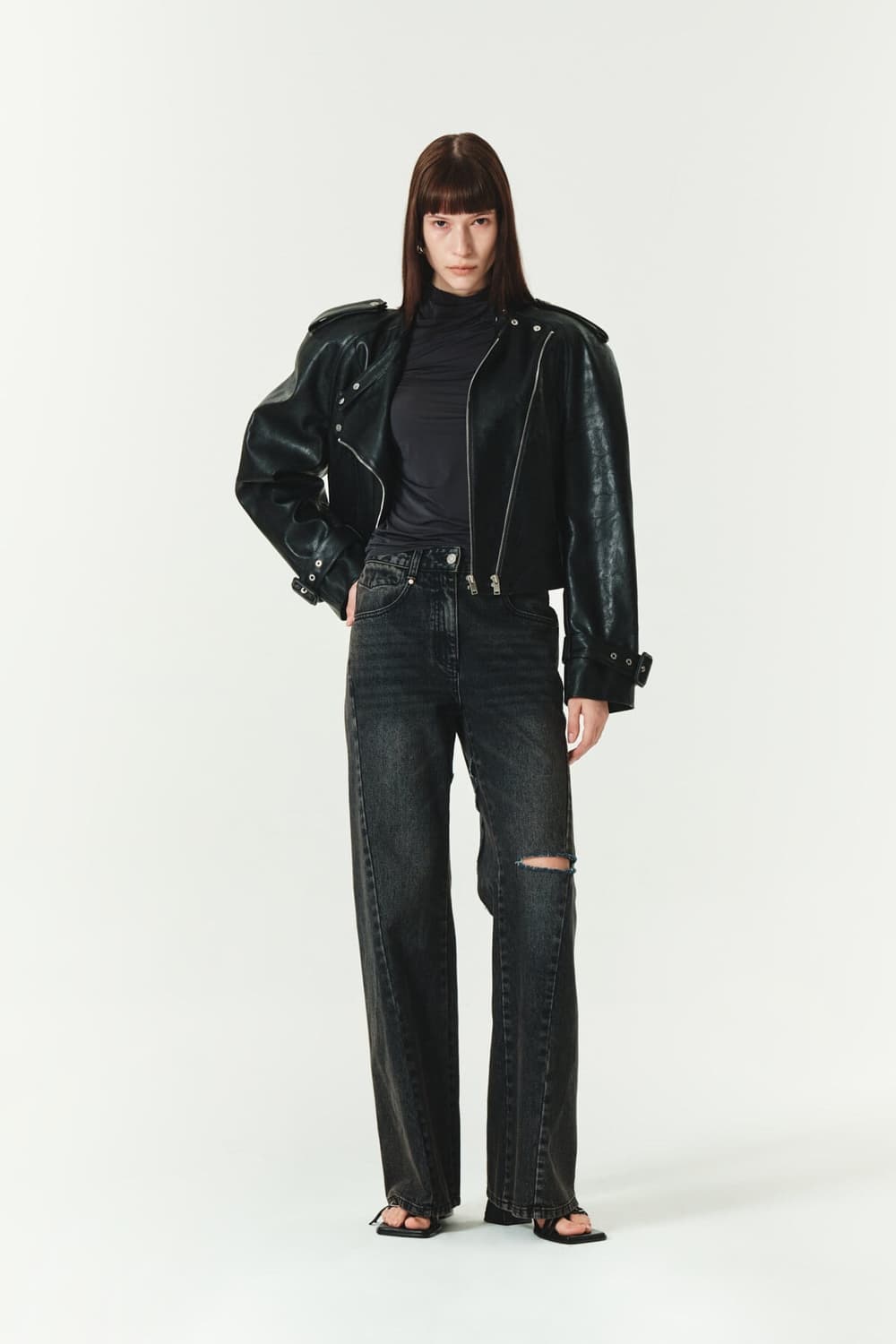 마뗑킴 가죽자켓 라글란 크롭 레더자켓 레더점퍼 킴마틴 MATIN KIM 상품이미지5