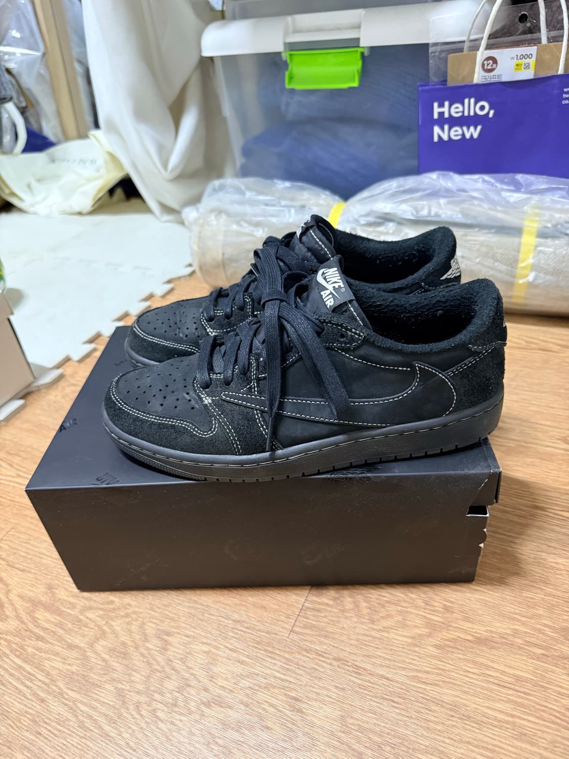 [255] 조던 1 x 트래비스 스캇 레트로 로우 OG SP 블랙 팬텀 상품이미지3