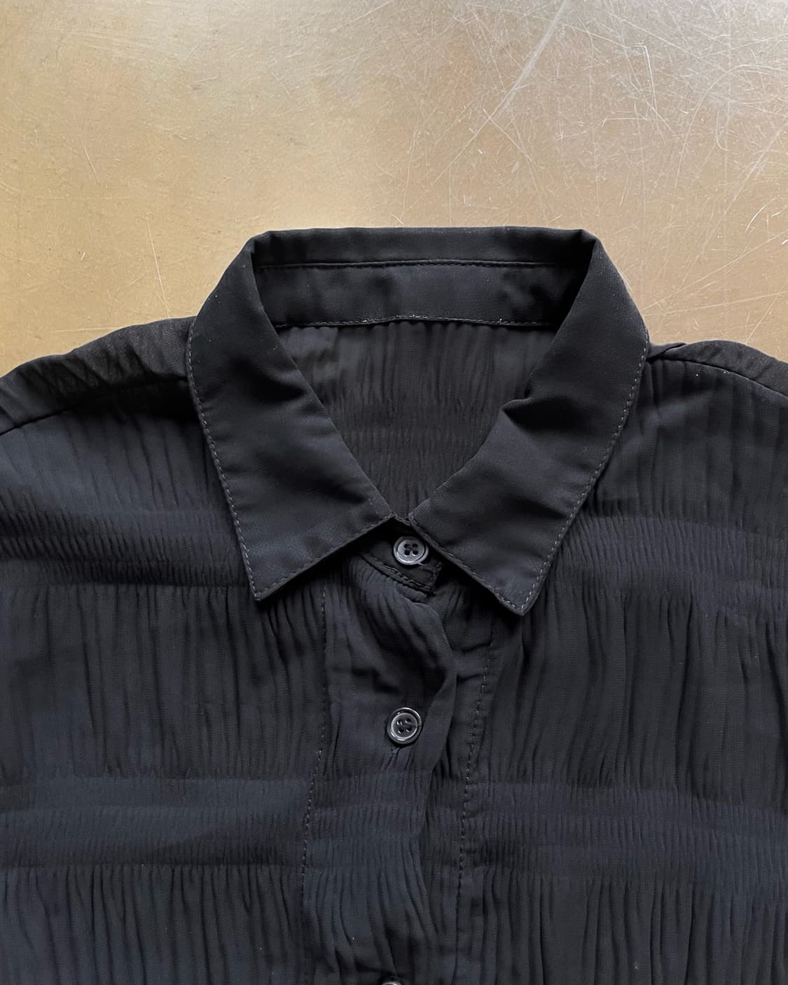 Jpn Vintage Real Pleats Black Shirt 상품이미지4