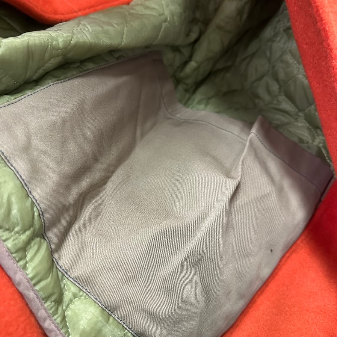 택달린새것 S 스펙테이터 오렌지 가죽배색 더플코트 상품이미지7