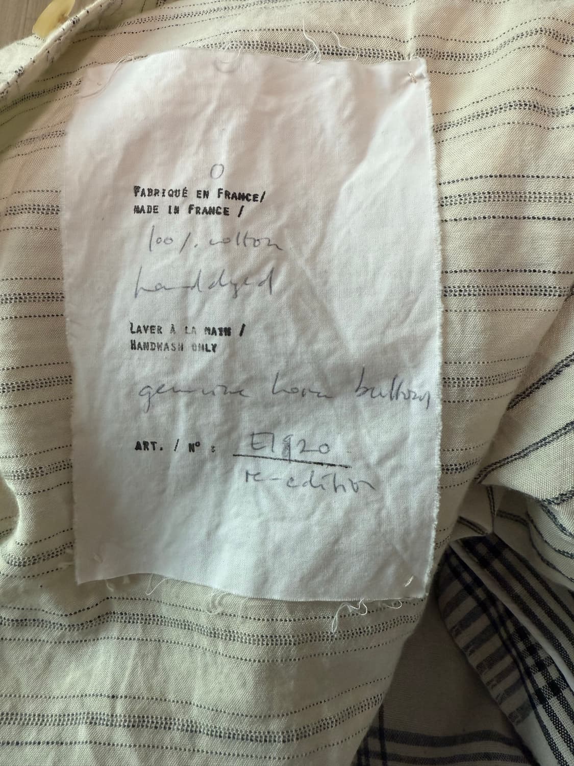 Atelier suppan 핸드다이드 믹스드 스트라이프 백 어태치드 셔츠 상품이미지5