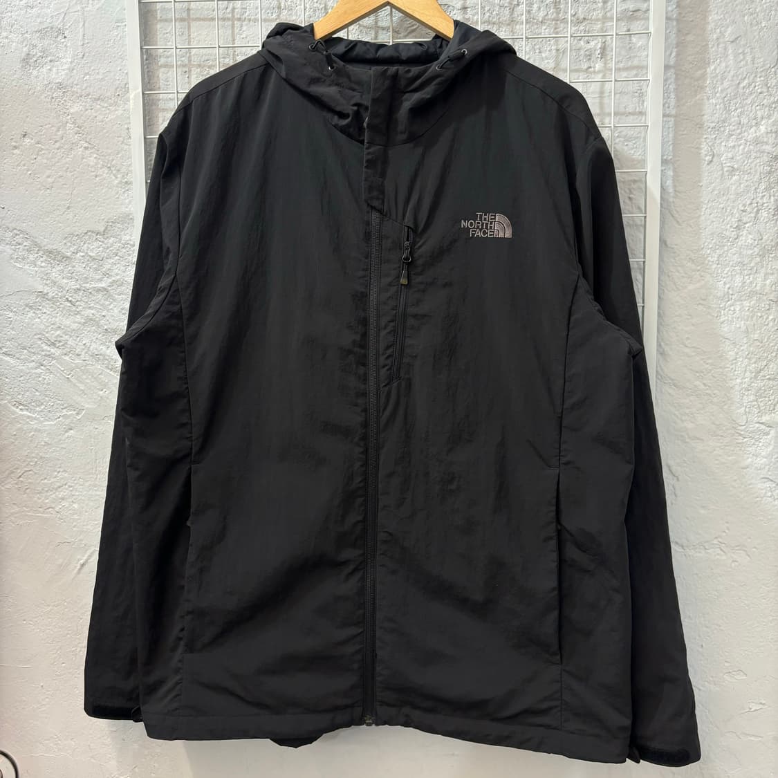 노스페이스 블랙 후디 나일론 바람막이 2XL 상품이미지1