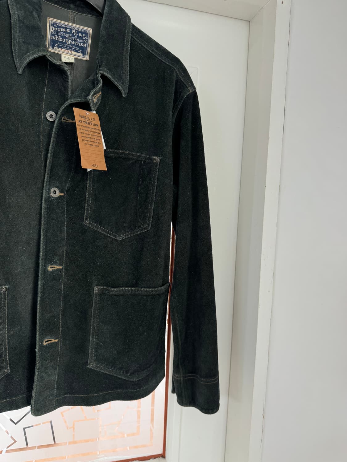 M 더블알엘 인디고 러프아웃 스웨이드 초어 자켓 카코트 상품이미지5