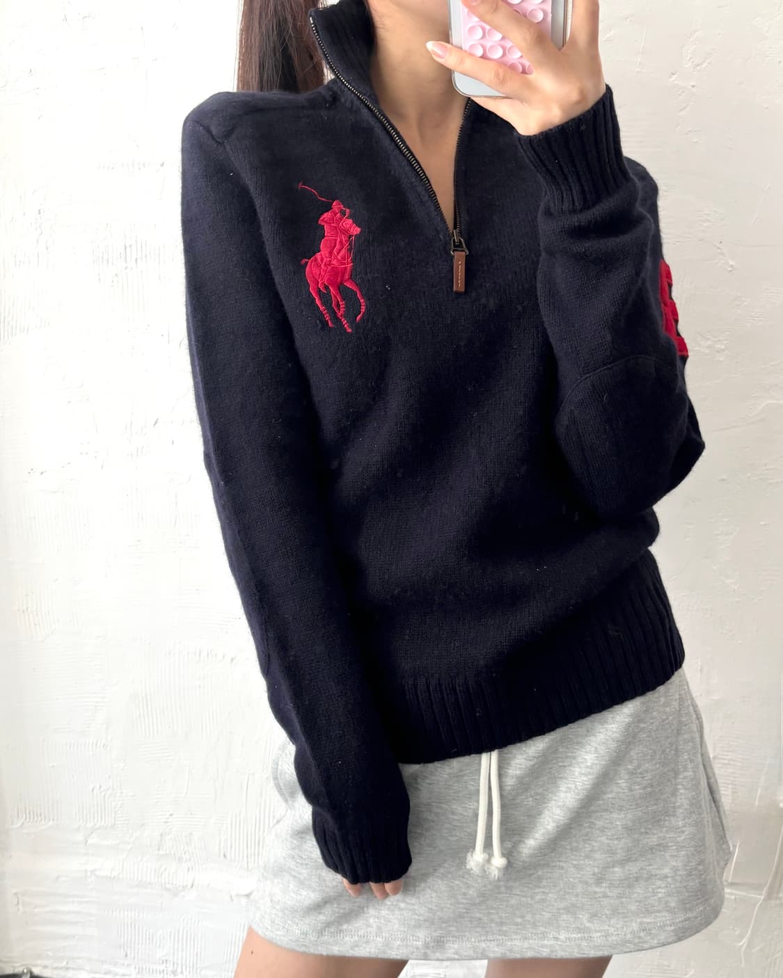 Polo 폴로 랄프로렌 레드 빅포니 램스울 하프집업 상품이미지1