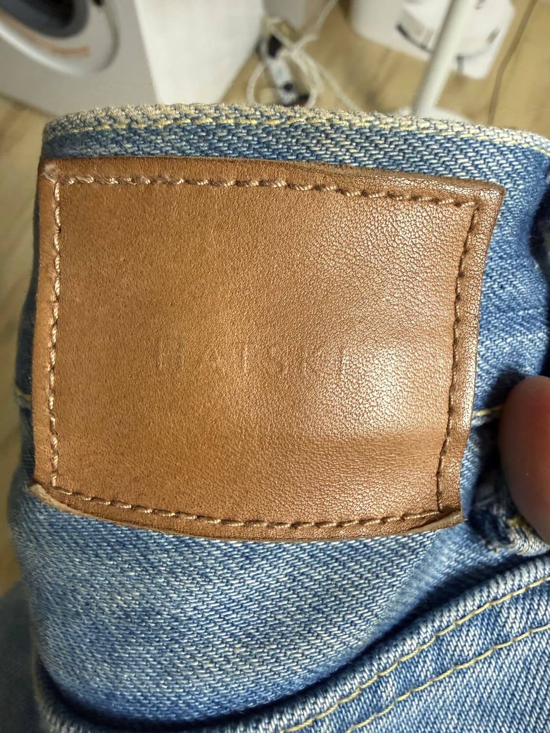 하츠키 와이드 테이퍼드 데님 아이스 블루 상품이미지5