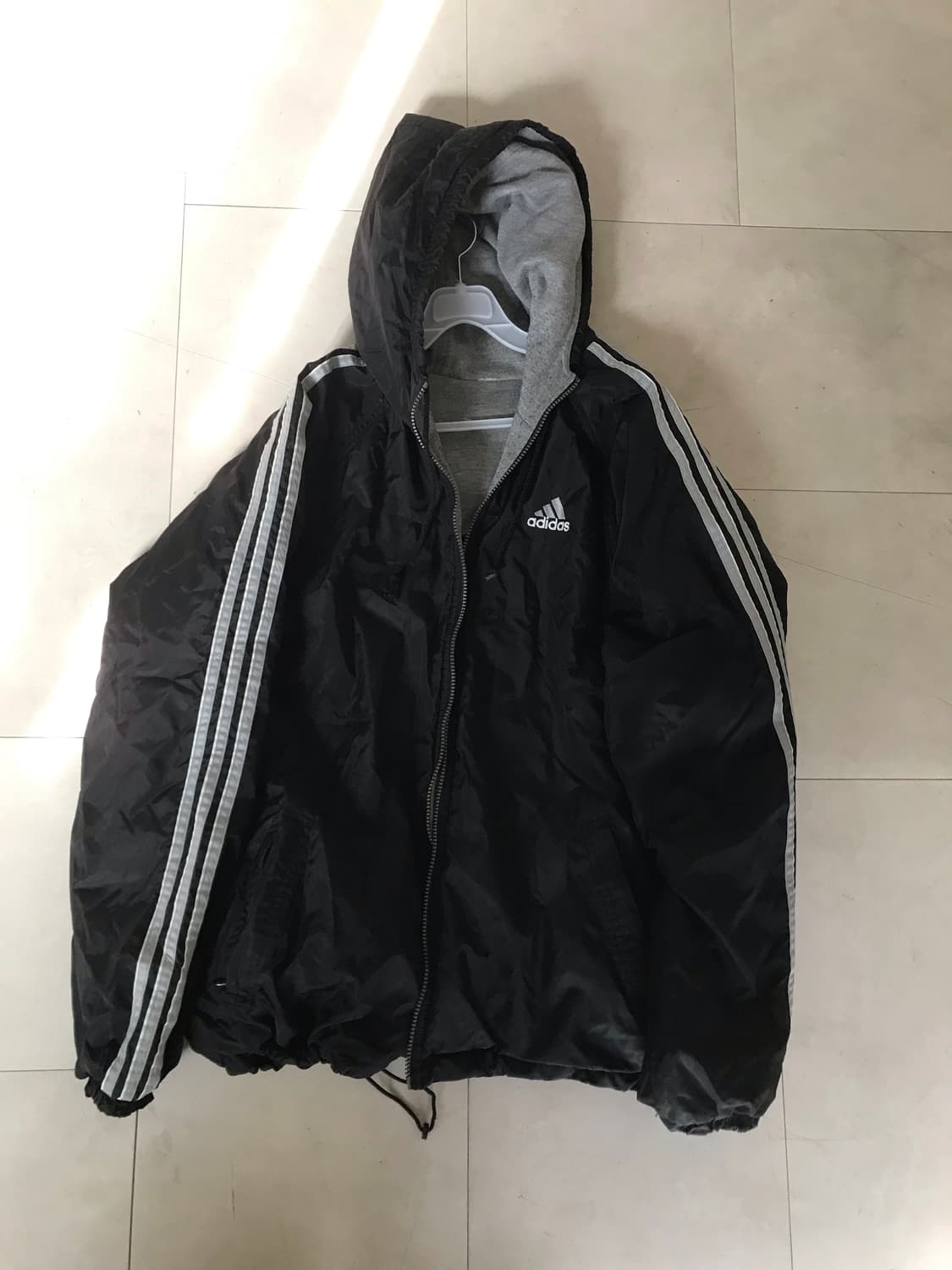 아디다스 90s 블랙 그레이 리버시블 패딩 상품이미지7