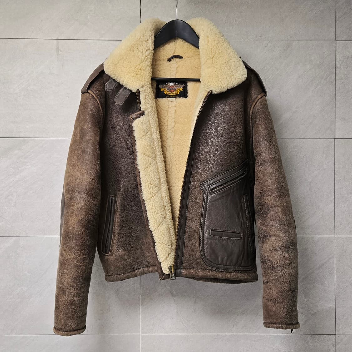 90s HARLEY DAVIDSON 할리데이비슨 바이커 무스탕 상품이미지1