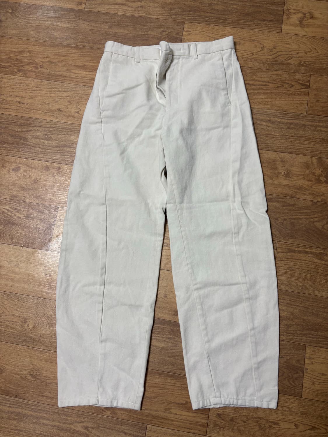 인템포무드 커브드 와이드 데님 팬츠 크림(M) 상품이미지1