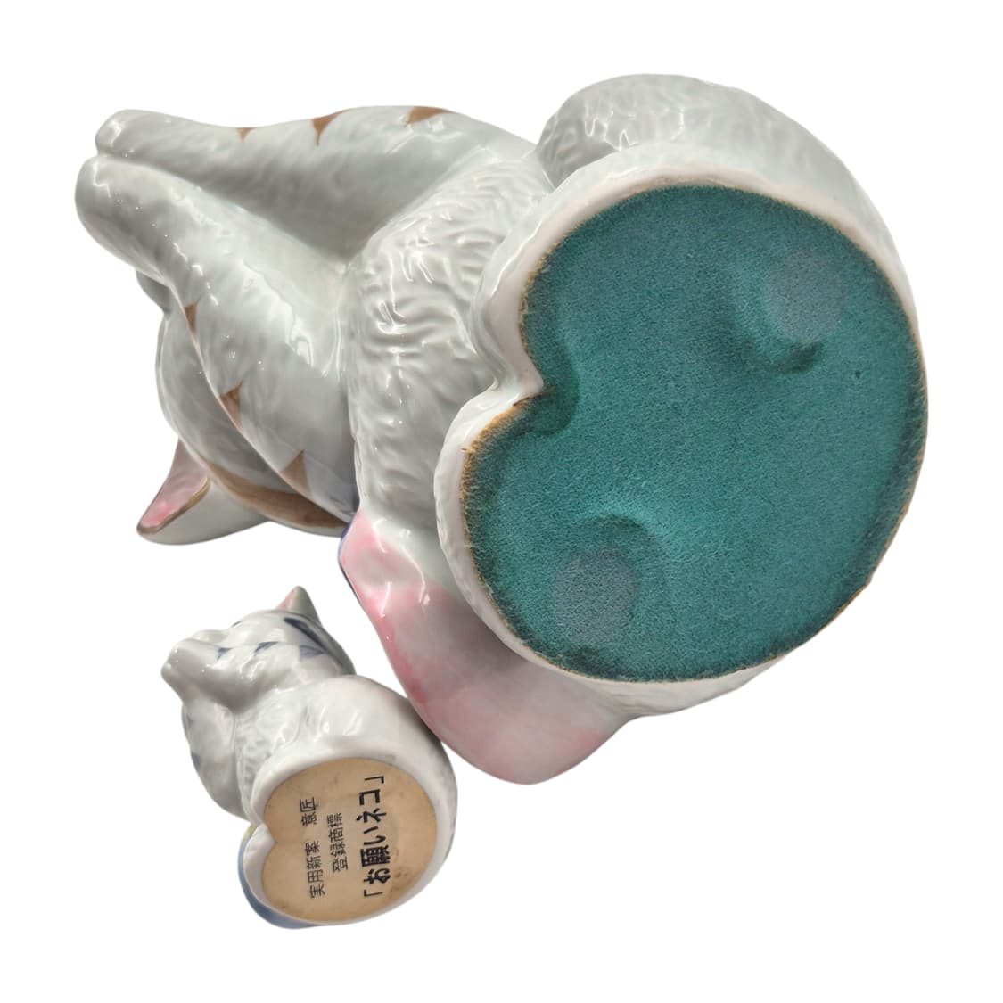 80s 미노야키 포셀린 기도 고양이 빅 피겨린 세트 상품이미지5