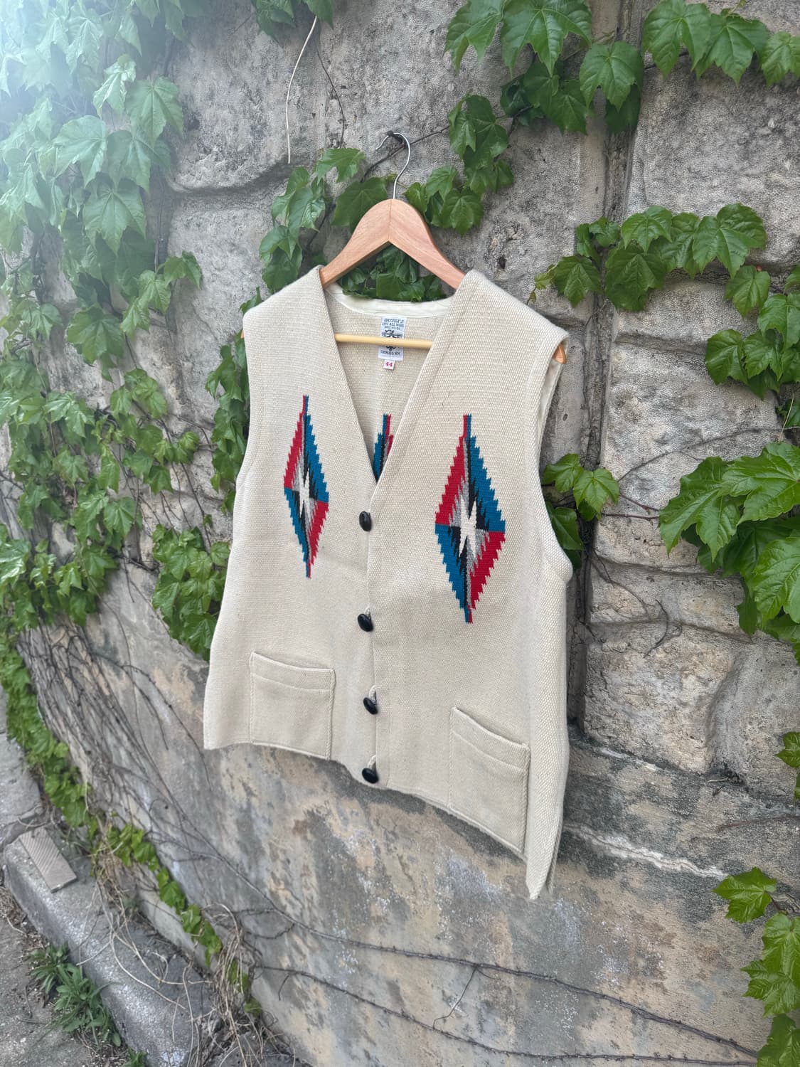 70s 오르테가 빈티지 핸드 우븐 울 웨스턴 치마요 베스트 조끼 상품이미지3