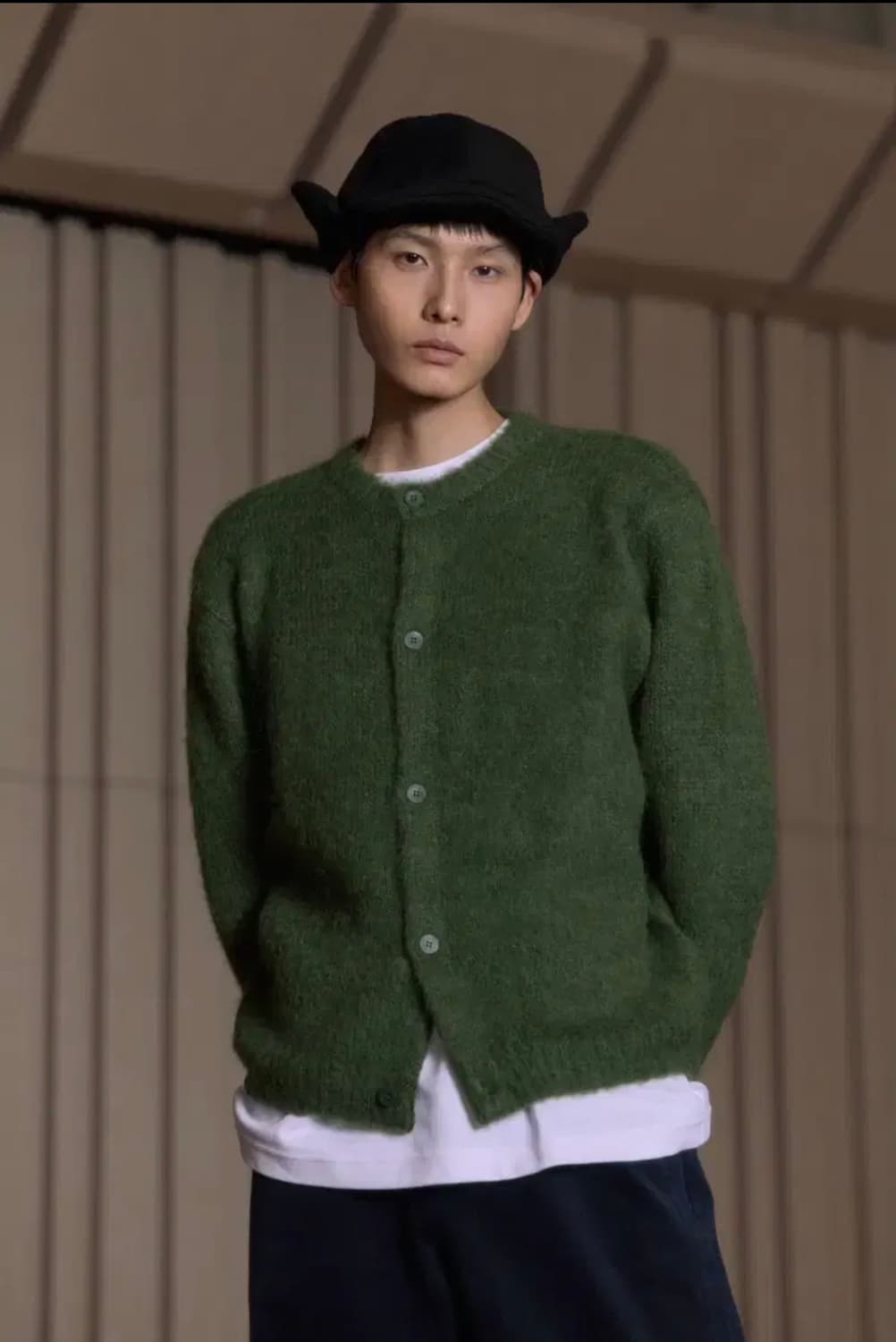 STU 모헤어 가디건 그린 L 상품이미지1