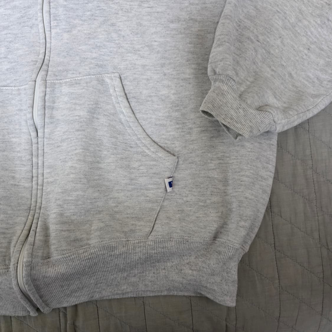 [XL] 90s 러셀 USA 애슬레틱 후드집업 라이트 그레이 ver. 굿 상품이미지2