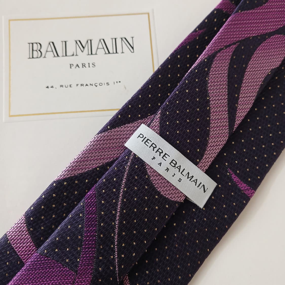 피에르 발망 실크 퍼플 기하 패턴 넥타이 8.6cm A+등급 A19363 상품이미지7