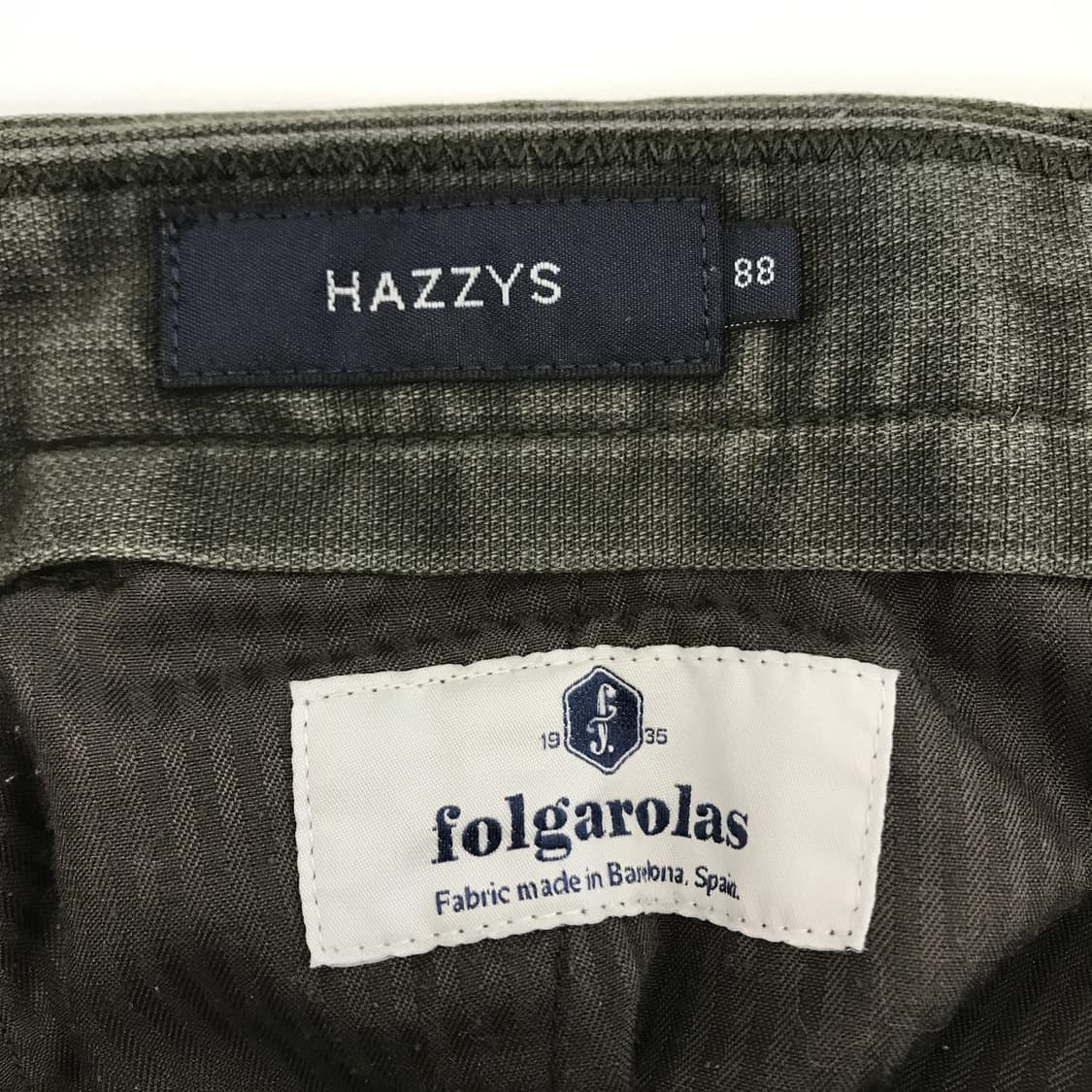 헤지스 가먼트다잉 spain원단 카키 치노팬츠 [34인치] 상품이미지4