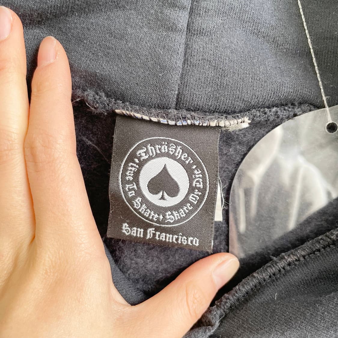 F2 트레셔 기모 플레임 로고 블랙 후디 L사이즈 상품이미지4