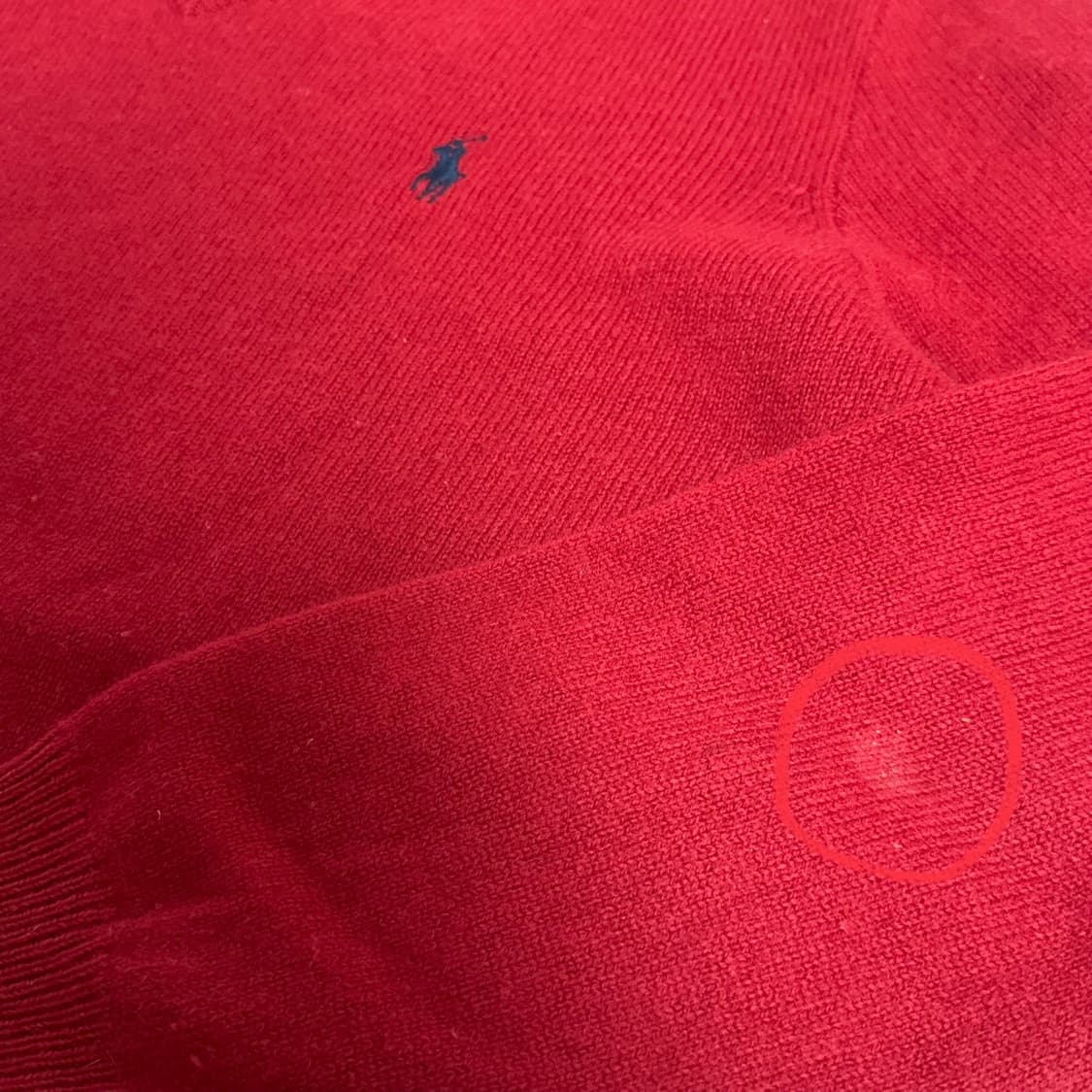 폴로 랄프로렌 레드 램스울 V넥 니트 상품이미지5