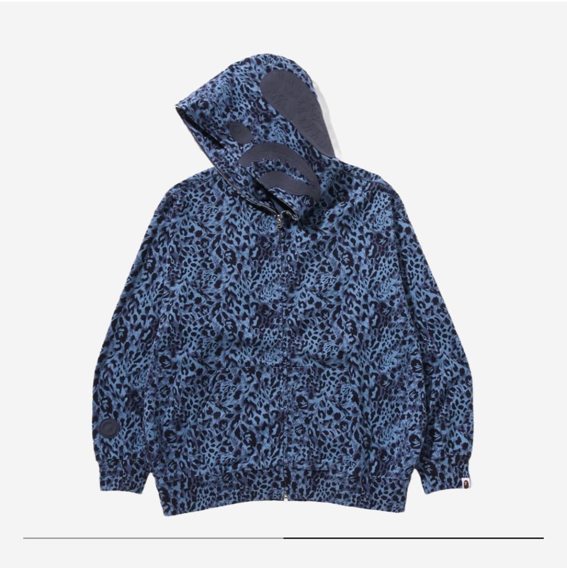 베이프 와일드 레오파드 패턴 샤크 후드집업 팝니다 상품이미지2