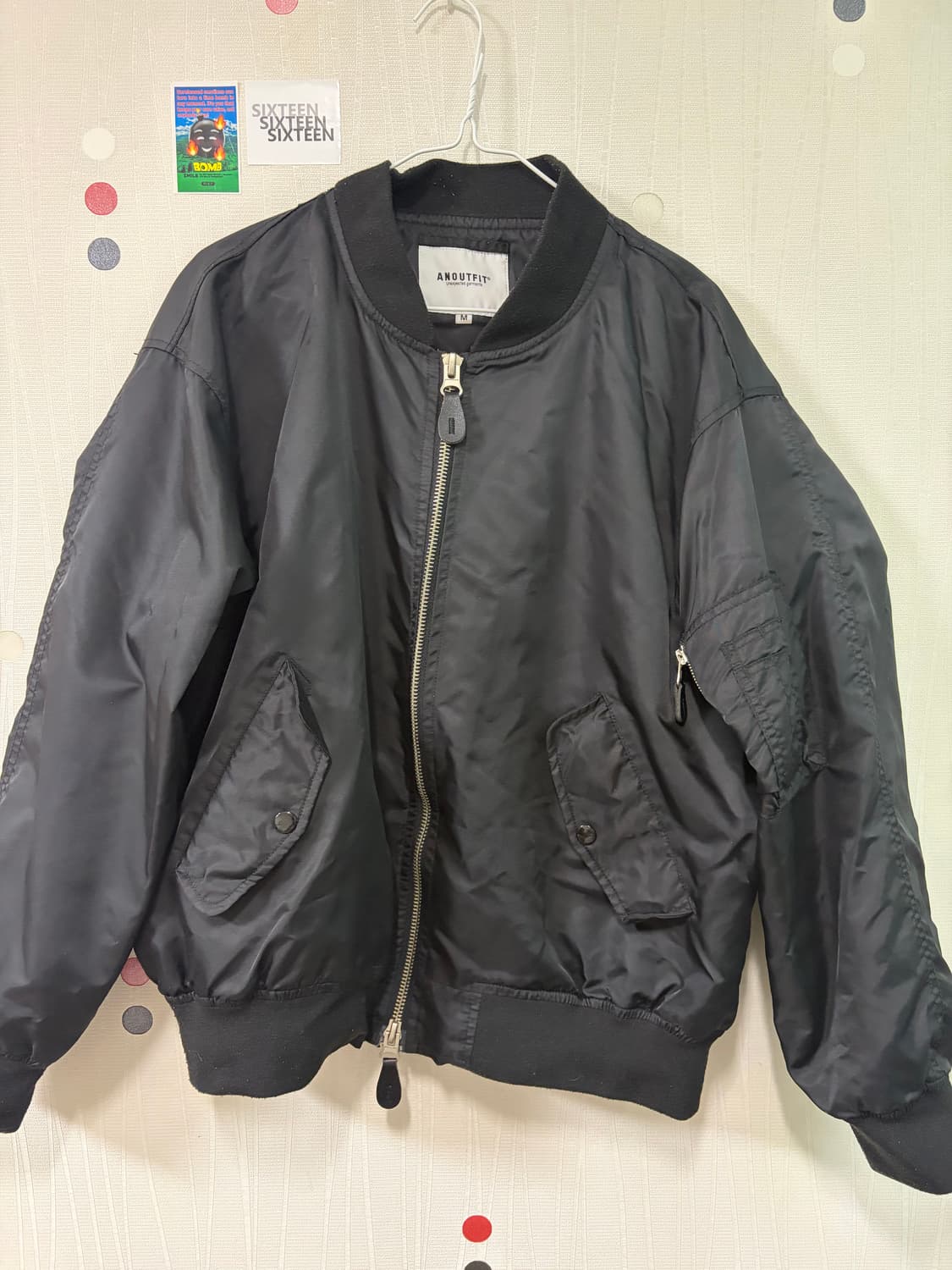 ANOUTFIT 블랙 MA-1 점퍼 M 상품이미지1