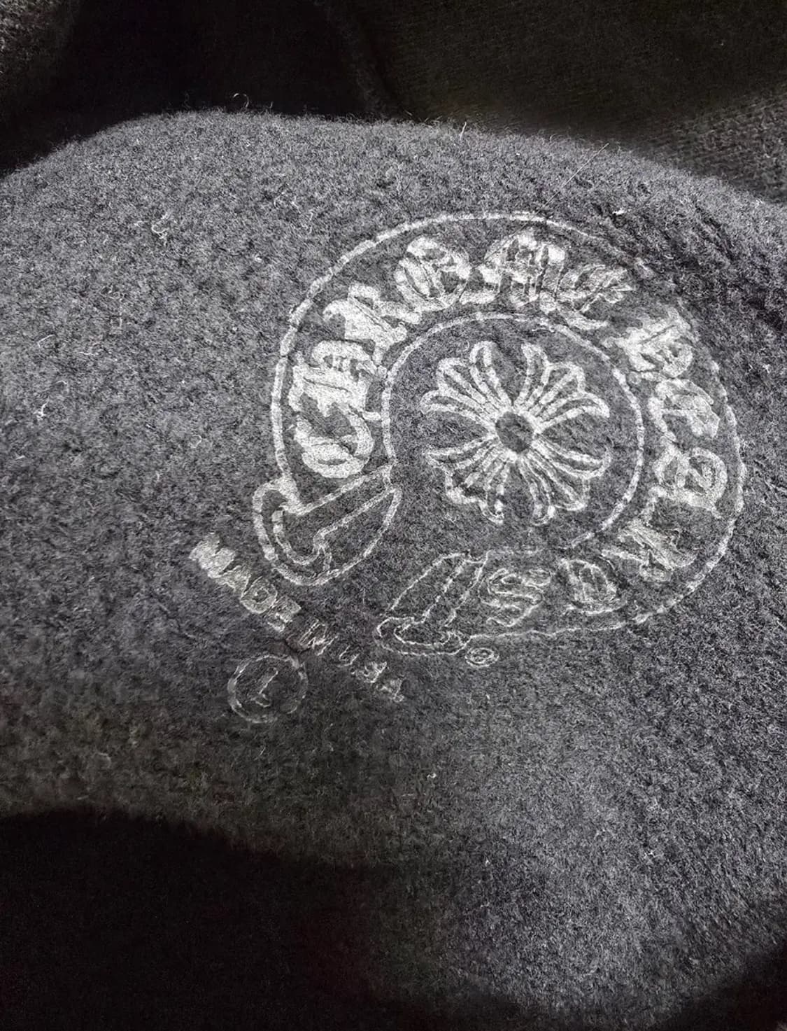 크롬하츠 버티컬 롱 플리스 후드집업 블랙 L 상품이미지4