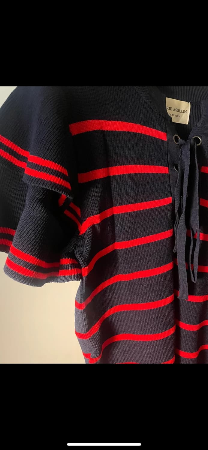 연말룩 ! 마리뮬린컬렉션  스트라이프 니트 상품이미지5