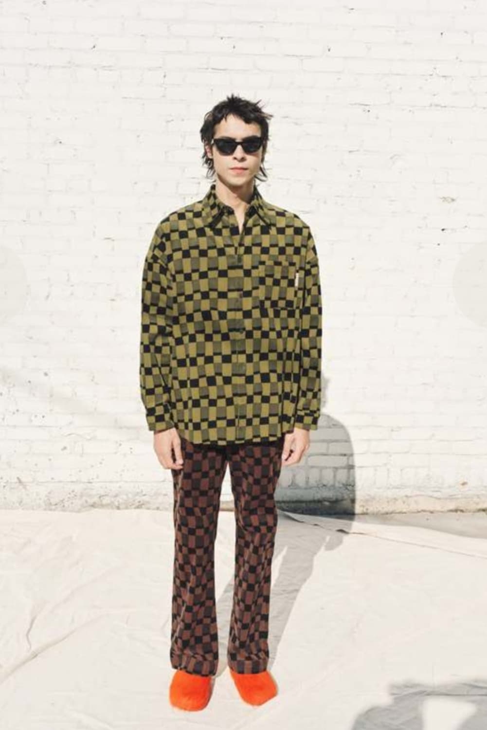 마르니 코듀로이 체크 셔츠 46 상품이미지3