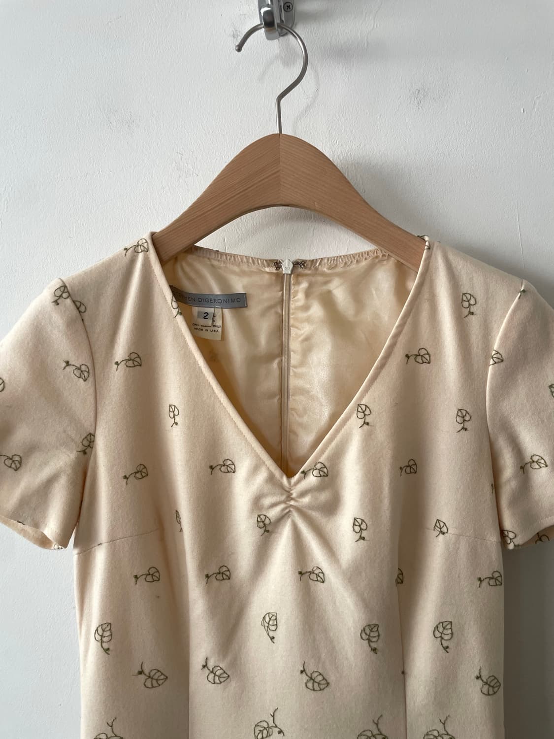 vintage v-neck embroidered wool dress 상품이미지2