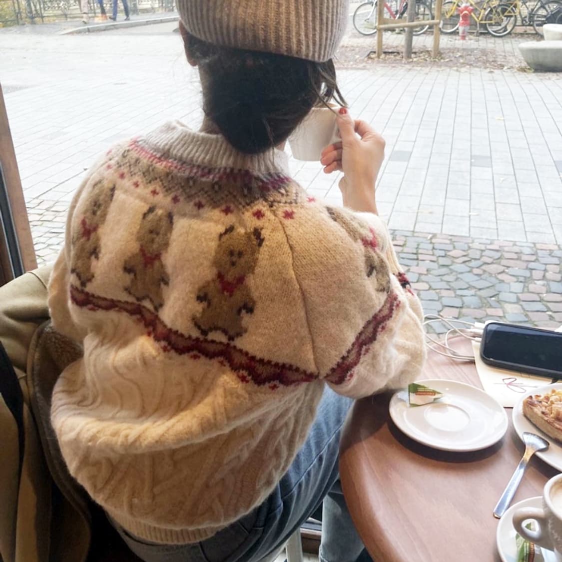 메이비베이비(MAYBEBABY) 디어리스트 곰아지 니트 프리사이즈 새상품 상품이미지2