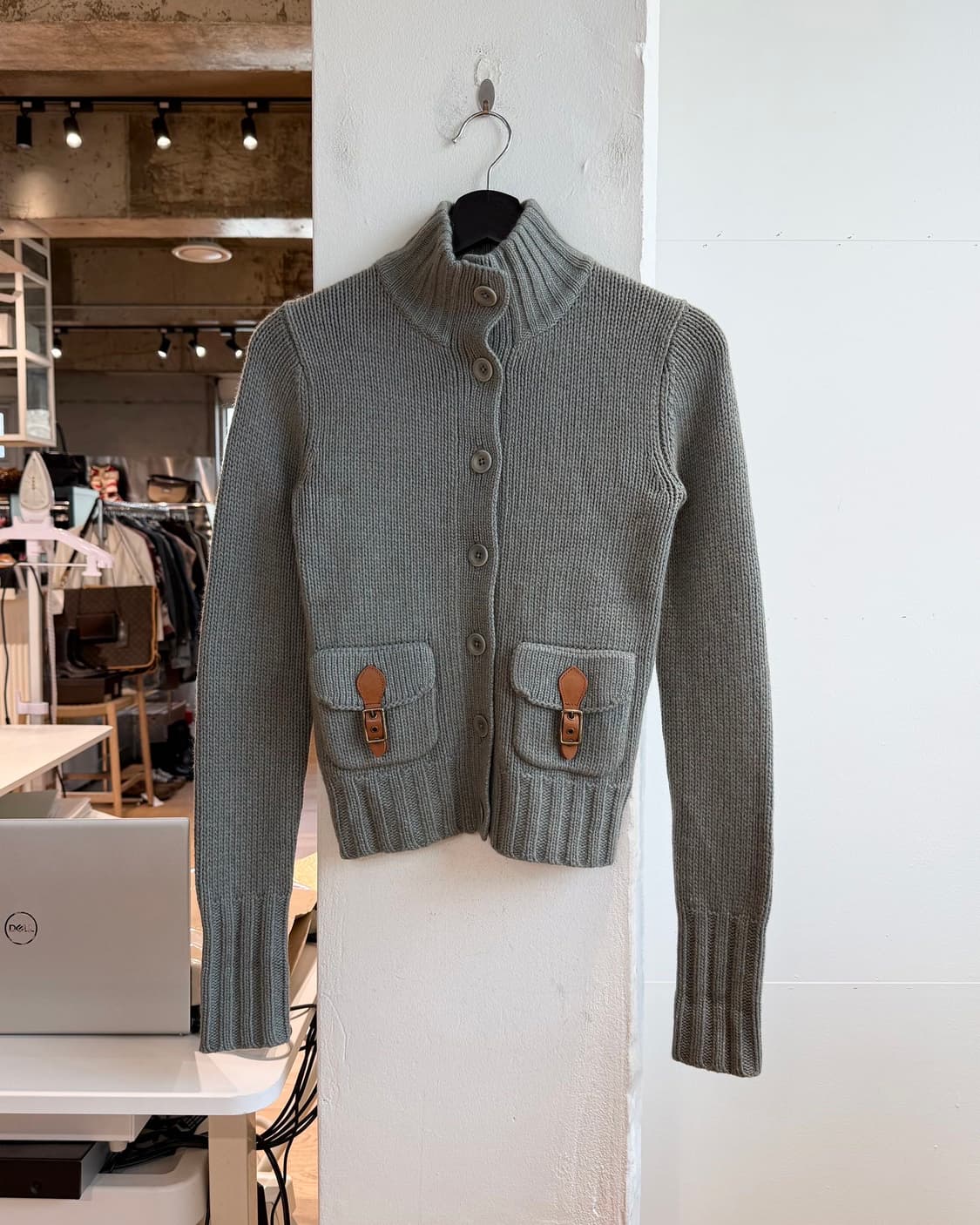 폴로 랄프로렌 그린 캐시미어 혼방 버튼 가디건  상품이미지2