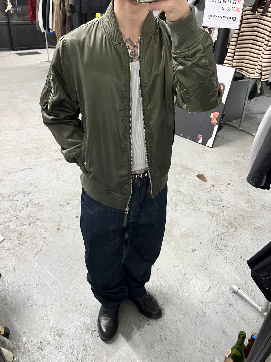 Blue Standard ma-1 bomber jacket 상품이미지4