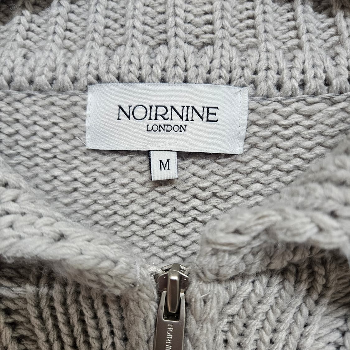 누아르나인 케이블 니트집업 M 상품이미지3