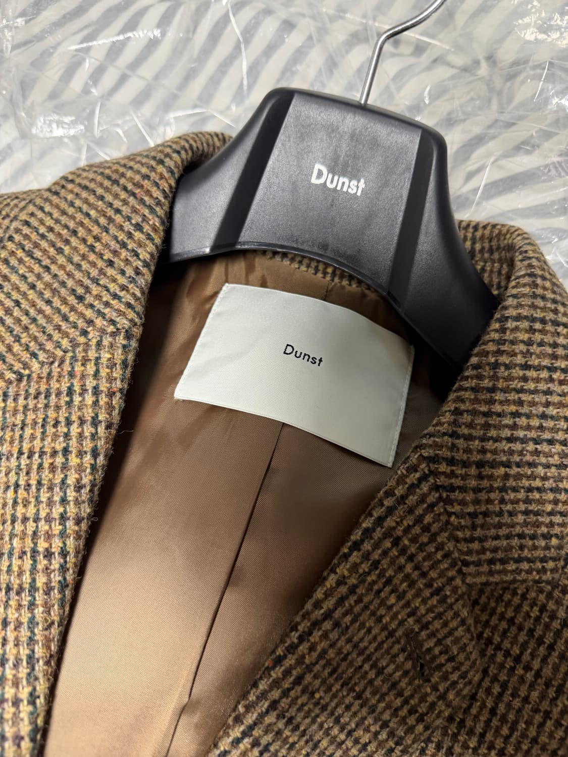 던스트 투버튼 울 블레이저 브라운체크 L 상품이미지2