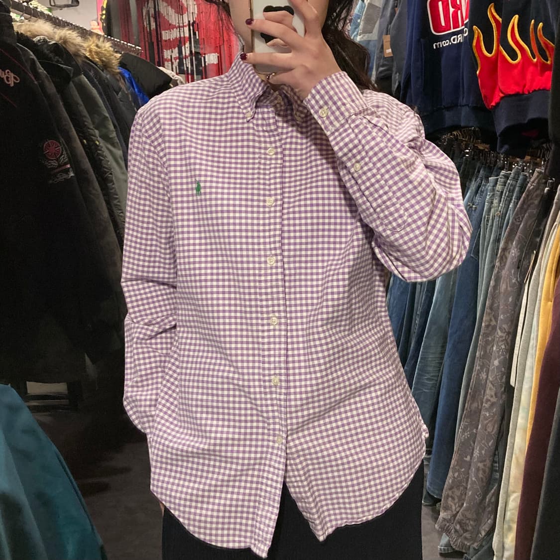 [IM]폴로셔츠 깅엄체크 라일락 퍼플 상품이미지1