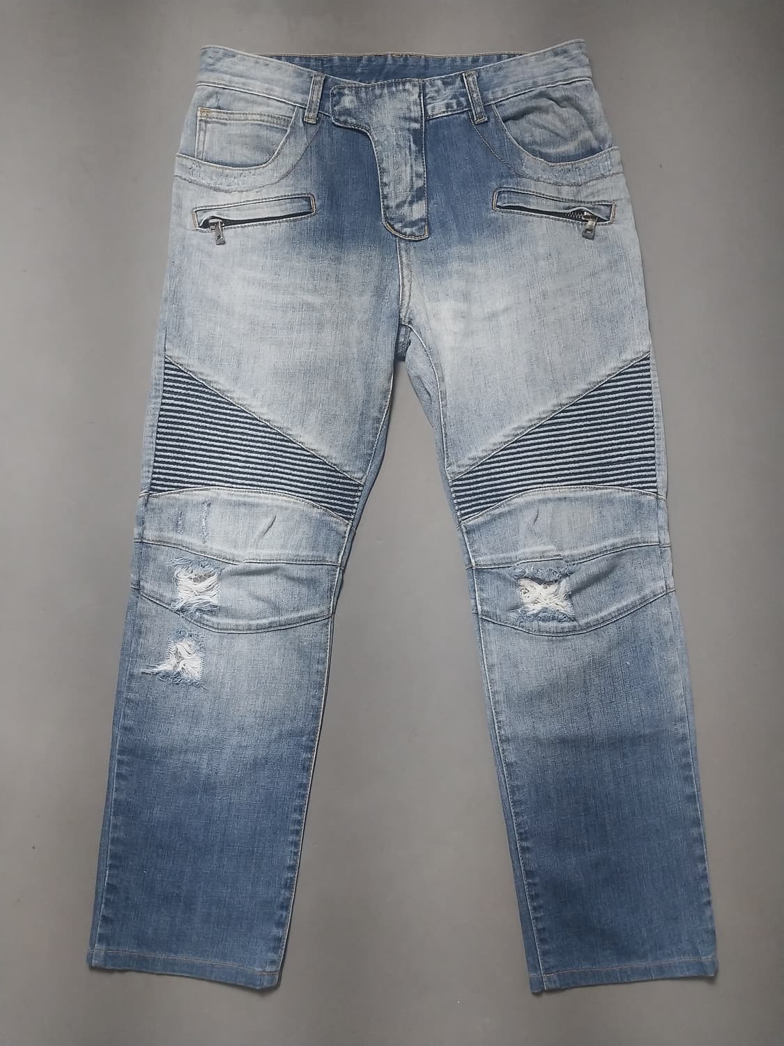 [32] 발망 그라데이션 워싱 디스 바이커진 청바지 상품이미지1