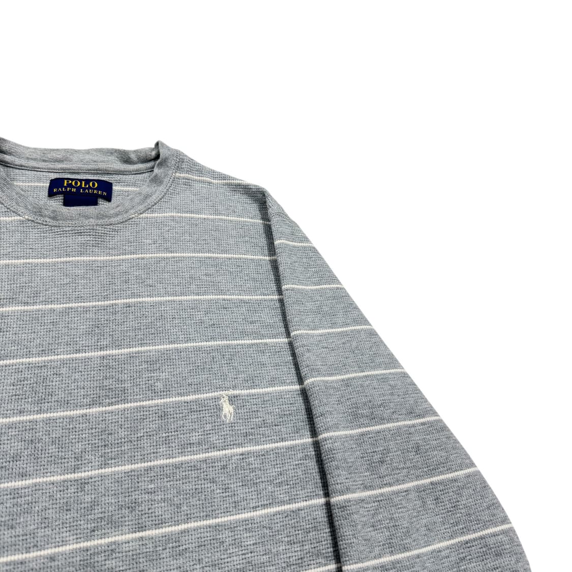폴로 랄프로렌 스트라이프 와플 그레이 긴팔티 S 상품이미지2