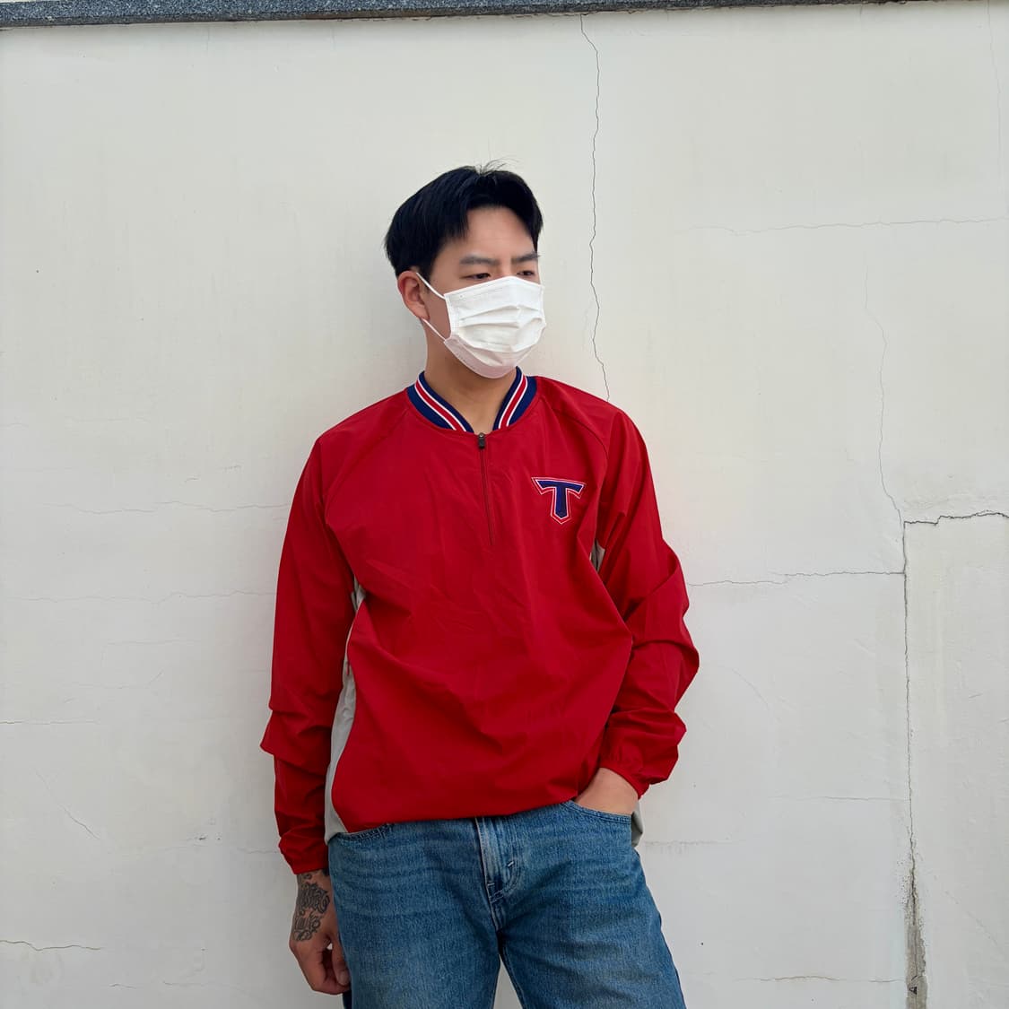 2XL) KIA 타이거즈 선수지급용 웜업 반집업 바람막이 상품이미지3