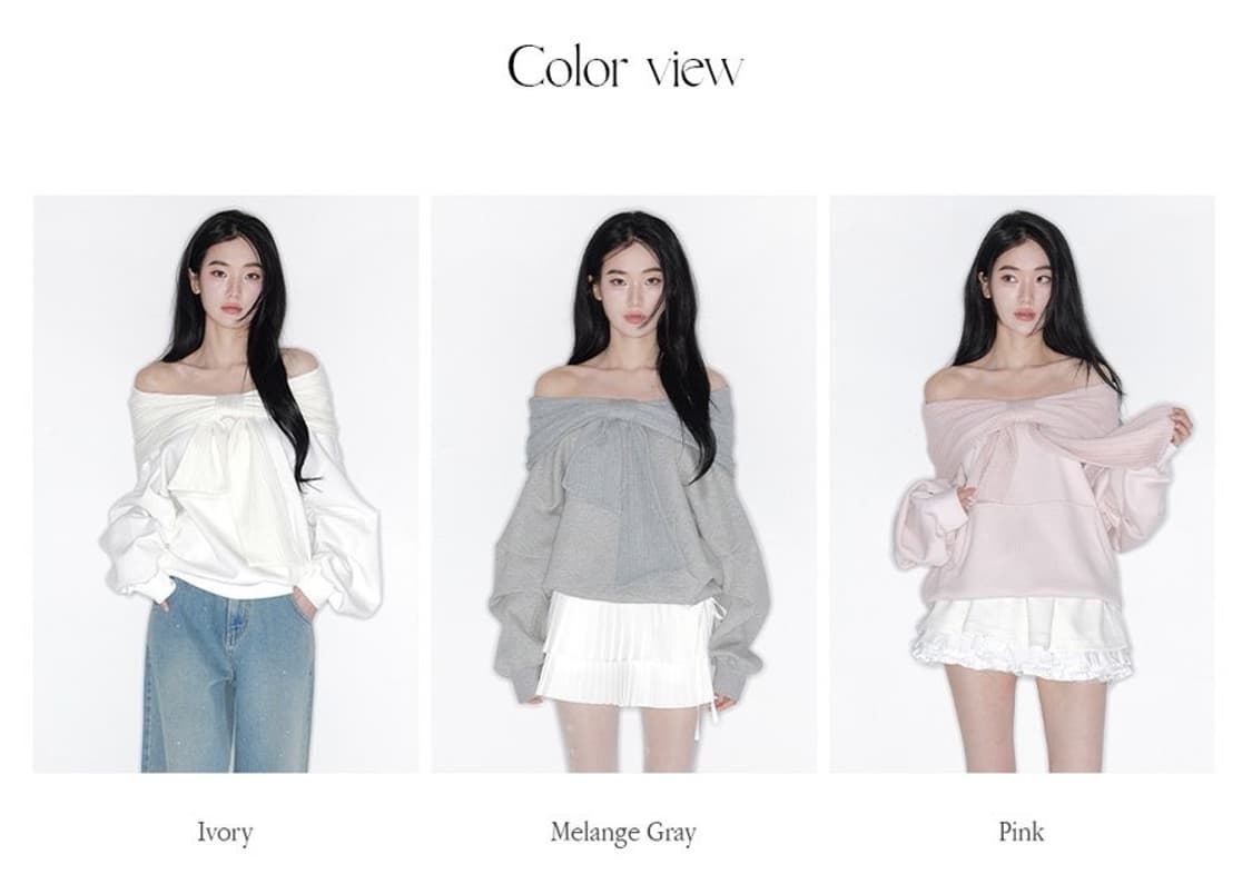 더티스 핑크 리본후드 맨투맨 하투하이안 전소미  상품이미지2
