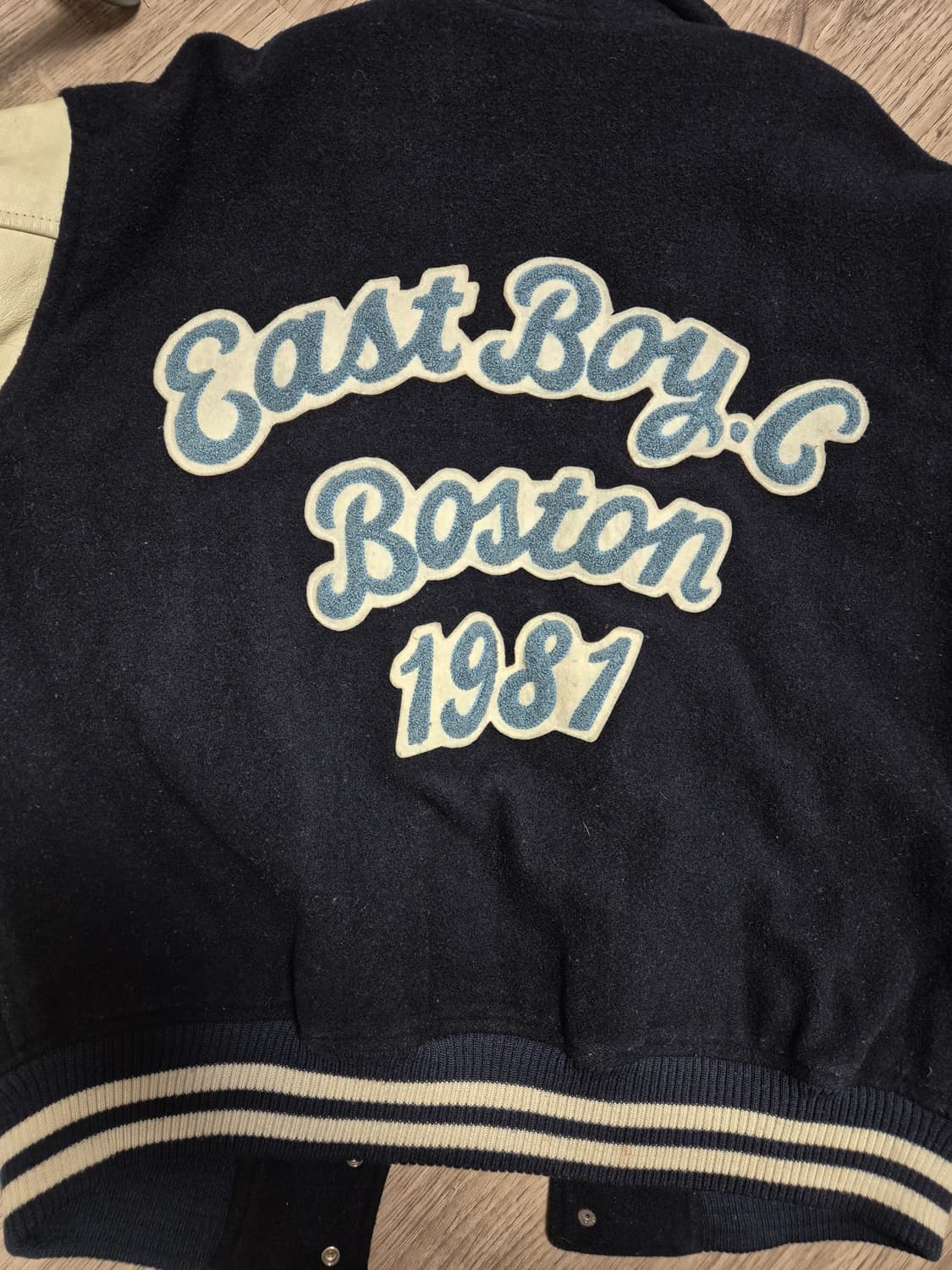 80's 이스트보이 소가죽 바시티 자켓 상품이미지4